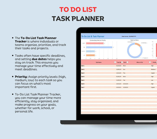 PLR & MRR To-Do List & Task Tracker | Productivity Planner & ADHD Management Spreadsheet