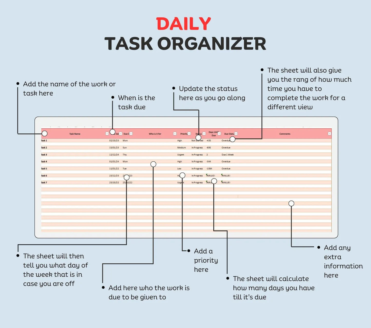 PLR & MRR To-Do List & Task Tracker | Productivity Planner & ADHD Management Spreadsheet