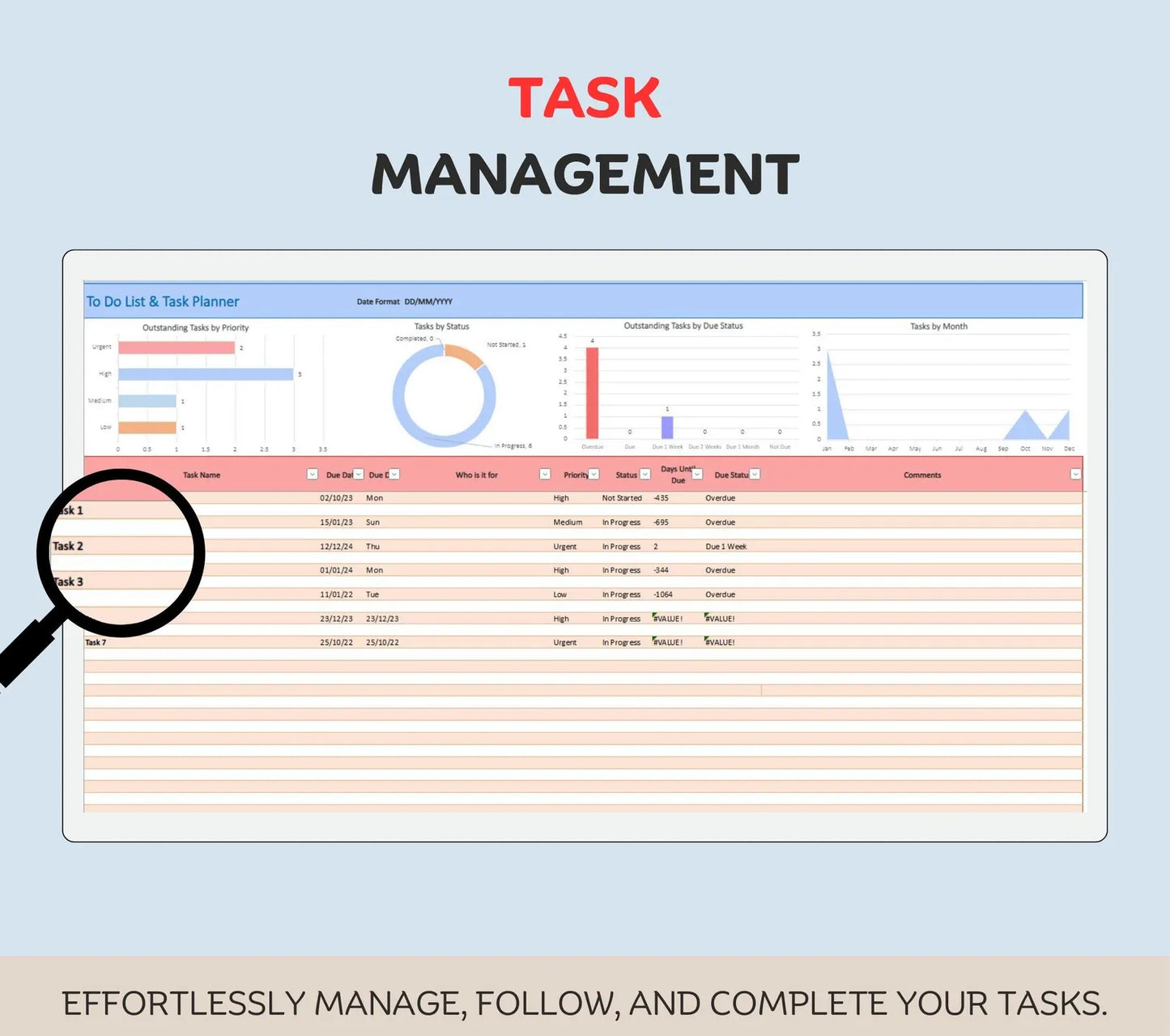 PLR & MRR To-Do List & Task Tracker | Productivity Planner & ADHD Management Spreadsheet